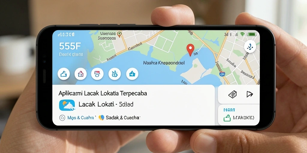 Tampilan antarmuka aplikasi Lacak Lokasi 555F yang intuitif.
