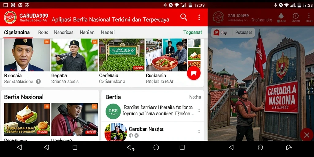 Tampilan utama GARUDA999 dengan kategori berita nasional.