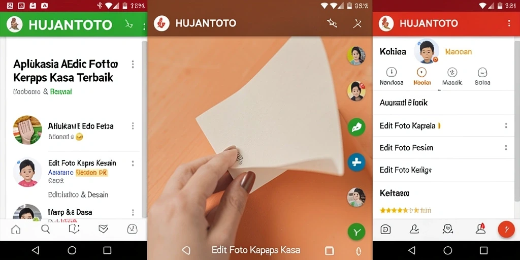 Antarmuka HUJANTOTO yang intuitif untuk Edit Foto Kertas Kaca.