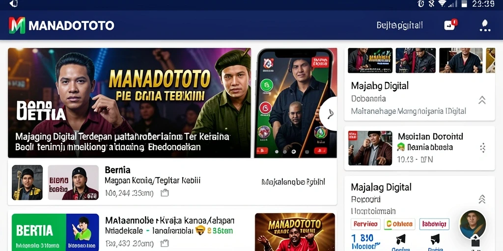 Tampilan antarmuka aplikasi Majalah Digital MANADOTOTO yang menarik dan mudah digunakan.
