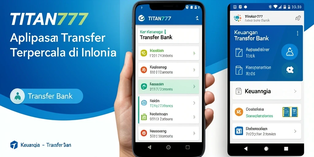 Antarmuka aplikasi TITAN777 untuk transfer bank yang modern dan user-friendly.