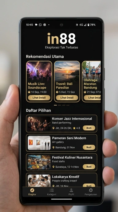 Tampilan katalog aplikasi in88